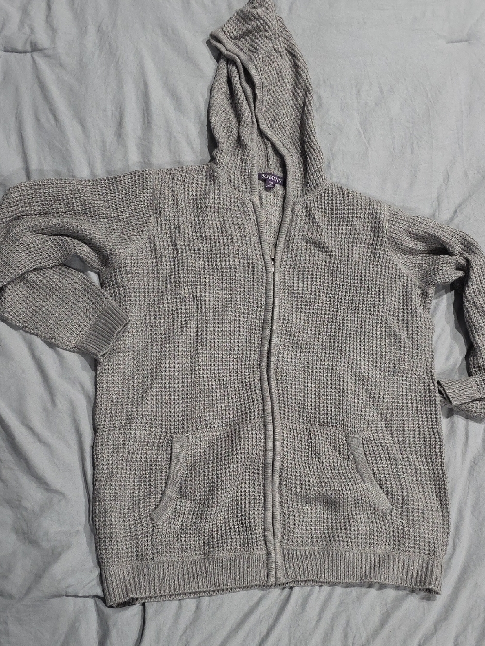 Roaman's Light Gray Hooded Jacket - Picture 1 of 3